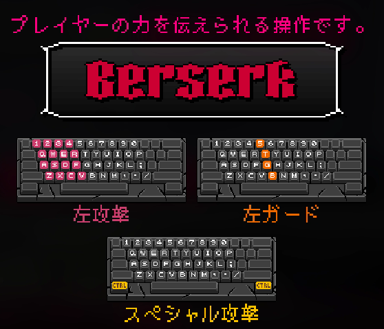 ゲーム「Berserk or DIE」の操作方法の画像