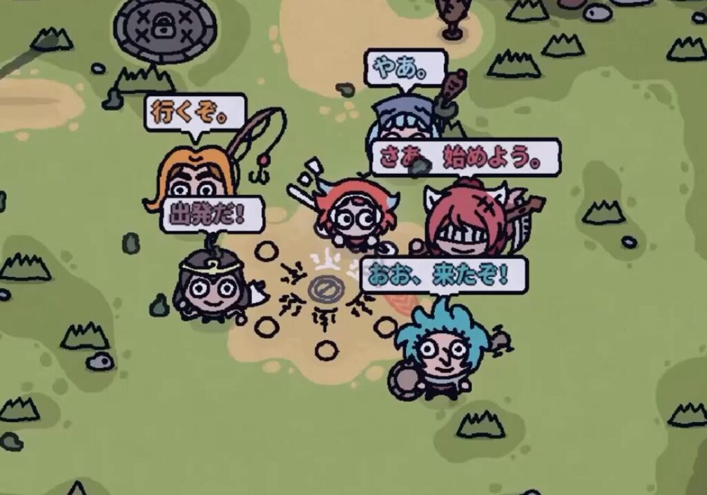 スーパードリフトブレードのゲーム中の画像。全員集合だ