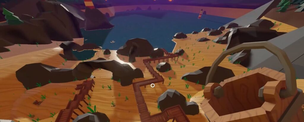 ゲーム「Sip Fisher」のプレイ画面:こんな感じで大ジャンプ!