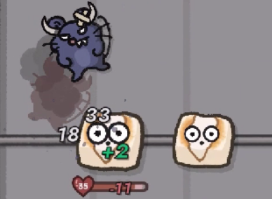 ゲーム「引っ張るなよ、串焼きマスター！」のプレイ画面
餅等のタンクは重要